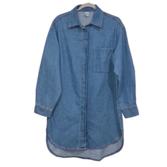 H&M Denim Blue Oversized Dress (Size XS) - Picture 3 of 8